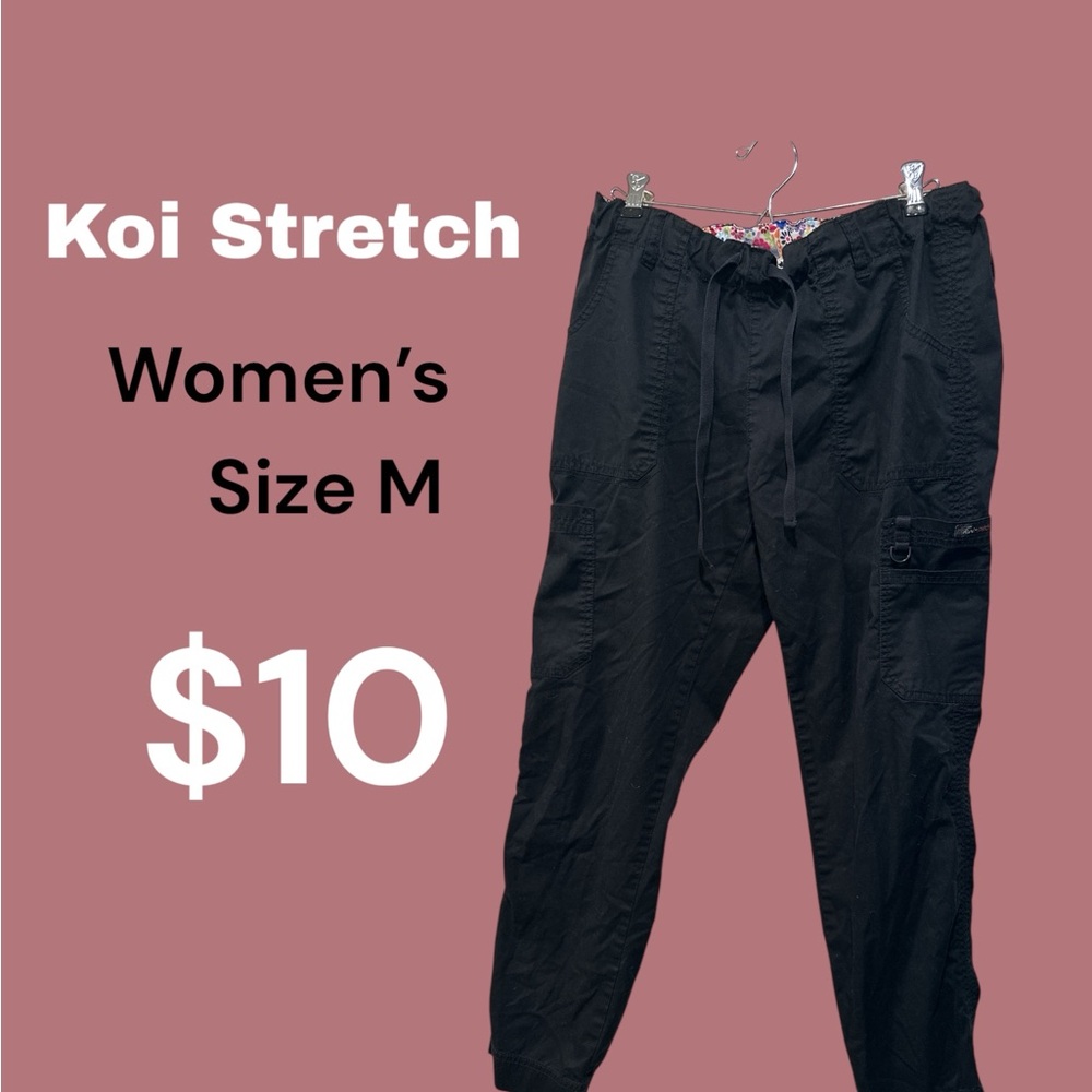 Koi Black Stretch Trousers Relaxed Fit